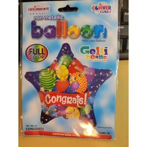 Kaleidoscope Brands Gelli Beans Congrats Balloon Non Metallic 18 Inch Star